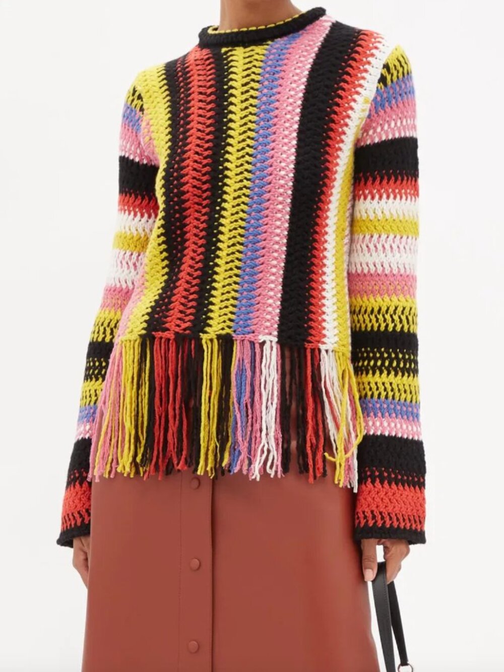 Chloe Pink Crochet Multicoloured Sweater, size Medium (fits size small) - Picture 5 of 12